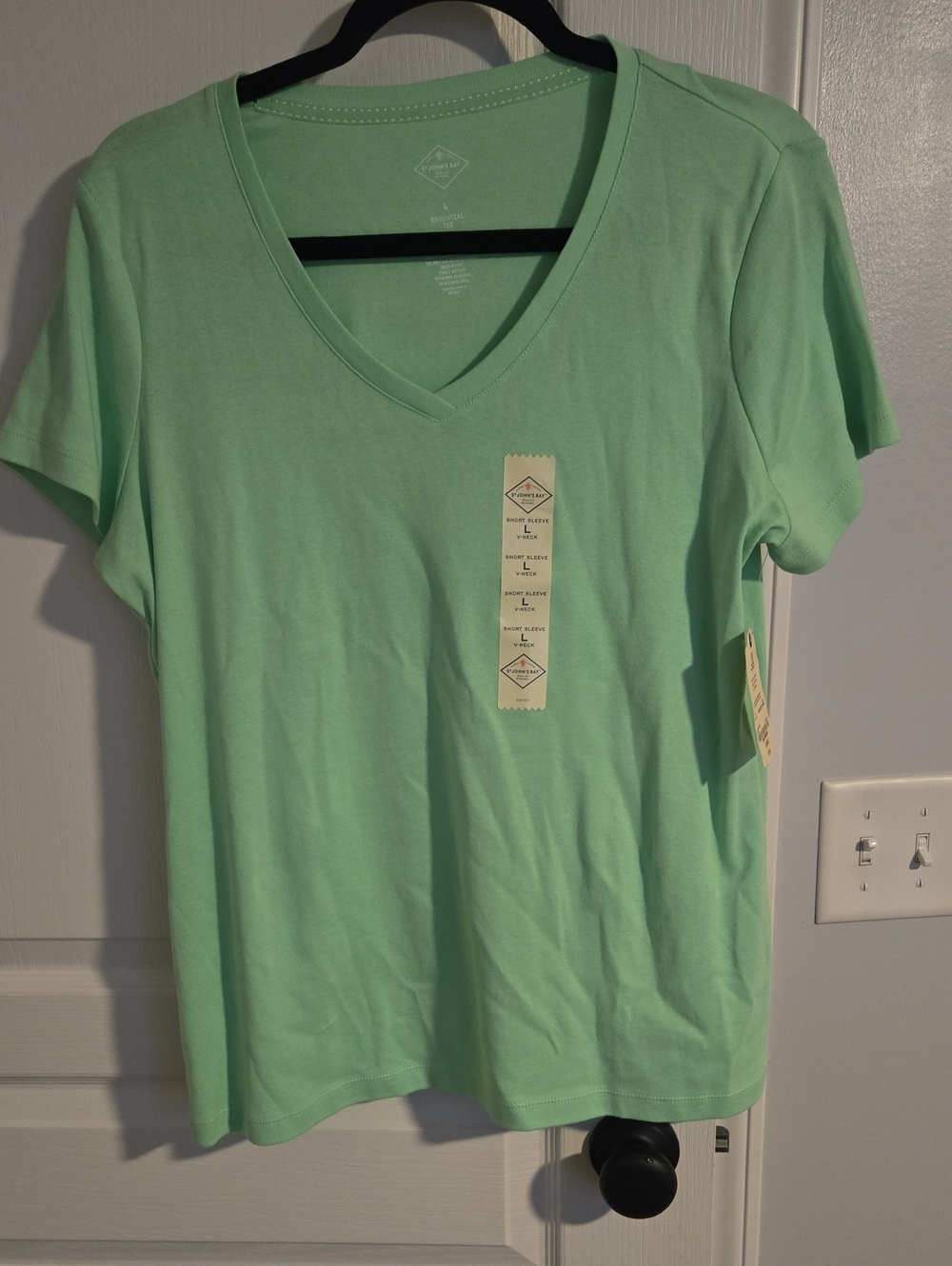 jcpenney Mint Green V-Neck Short Sleeve Tee